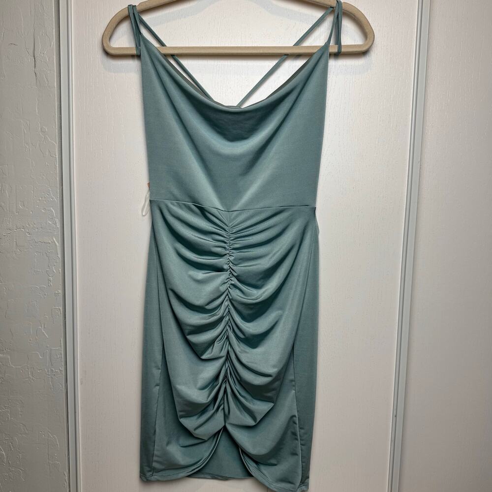 Windsor NEW Sage Ruched Bodycon Mini Slip Dress Size Medium